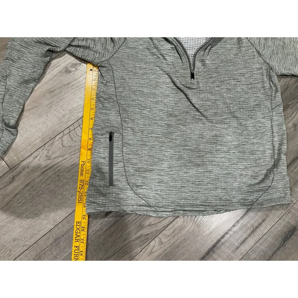 Nike Dri-FIT Womens Half Zip Running Top Grey Space‎ Dye Waffle Fleece Medium